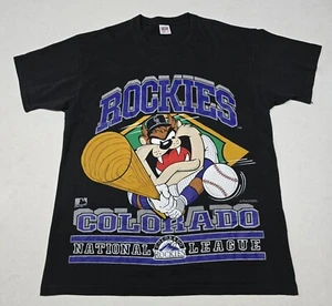 Vtg 90s Rockies Colorado Taz T-shirt Mens Sz XL Single Stitch MLB Black Anvil - Picture 1 of 11