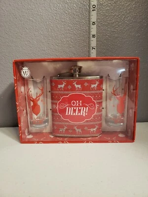 Juego de frasco y vaso de chupito Wild Eye Designs Oh Deer  Foto 1 de 2