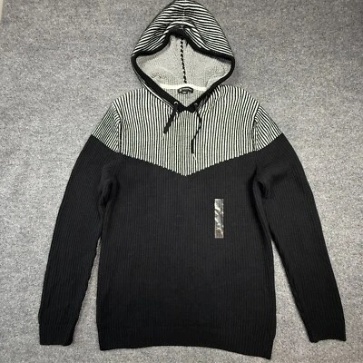 SUÉTER CON CAPUCHA INC INTERNATIONAL CONCEPT NEGRO XL ACANALADO DE PUNTO PESADO Foto 1 de 4