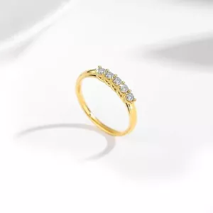 Echtgold Ring 750 Gold 18K mit 5 funkelnden Moissanite Brillanten 0,225ct VVS1 - Bild 1 von 5