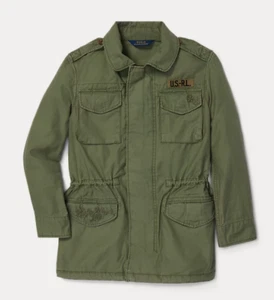 Girls Polo Ralph Lauren Military Jacket Coat Green Army Medium 12-14 Youth - Picture 1 of 14