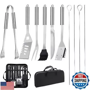 11Pcs Stainless Steel BBQ Grilling Accessories Set, Dad Gifts for Fathers Day - Picture 1 of 5