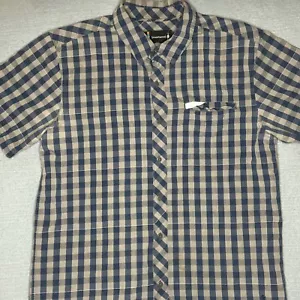 SmartWool Shirt Men’s Medium Blue Plaid Button Down Merino Wool Organic Cotton - Picture 1 of 8
