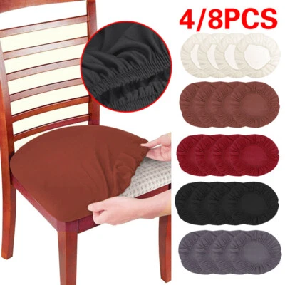 4/8x Universal Stretch Cushion Cover Home Dining Chair Seat Slipcover Removable - Image 1 of 4