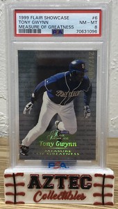 1999 Flair Showcase Measure of Greatness #6 Tony Gwynn /500 PSA 8