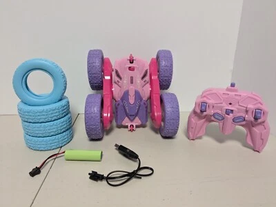  Rc Stunt Cars: Double Sided 360°Flip Rotating 4WD Race Car Pink (Works) - Image 1 of 4