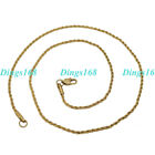 Genuine 18K Yellow Gold Filled Tarnish-Resist 22 Inch 1.7Mm Rope Chain Necklace