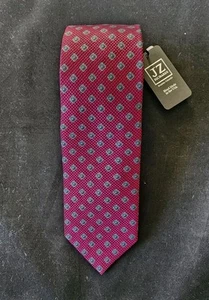 JZ RICHARDS BOULDER SILK TIE BURGUNDY HAND MADE IN USA -NWT - Picture 1 of 5