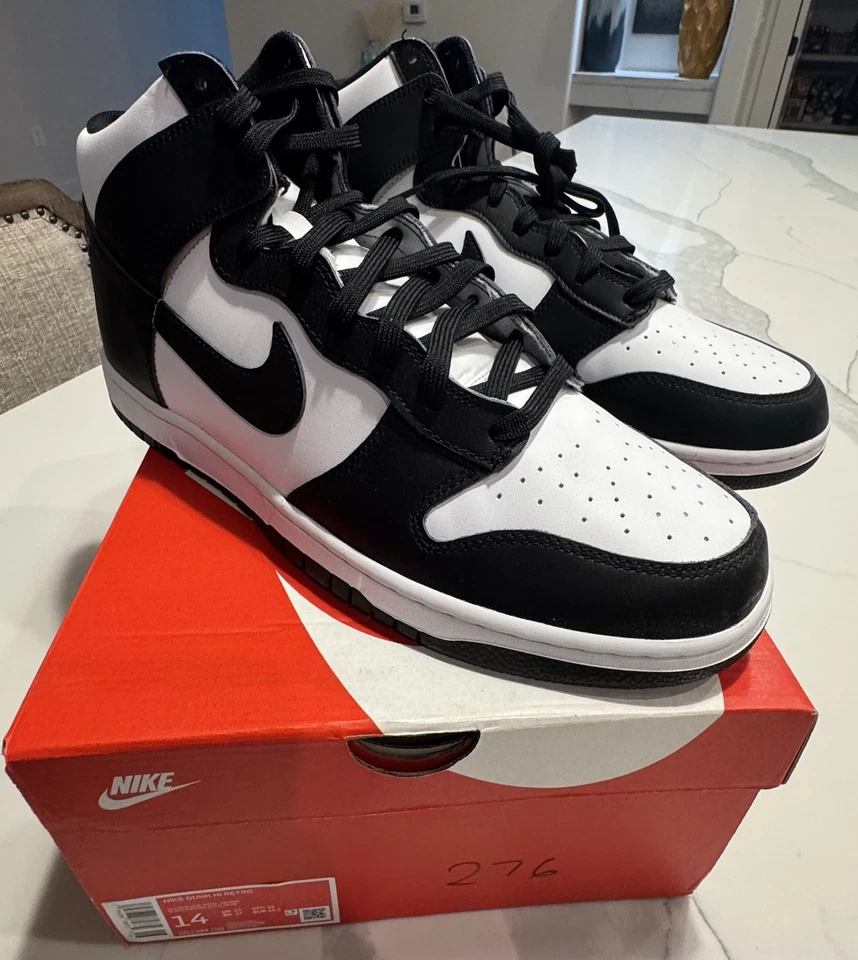 Nike Dunk High Panda Negro Blanco DD1399-105 Para hombres Talla 14 Totalmente Nuevas En Caja Foto 1 de 4