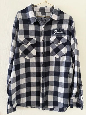 Fender Flannel Shirt Mens - Size Large - Navy - WORN ONCE - - Image 1 of 3