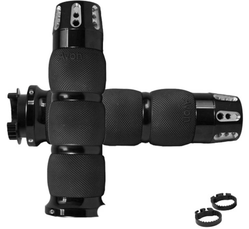 雅芳气垫 Gatlin 摩托车握把黑色 1 英寸杆 MT-AIR-90-AN-GAT — 第 1/1 张图片