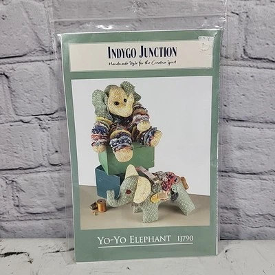 Indygo Junction 工艺图案 #IJ790 Yo-Yo Elephant 2007 绗缝毛绒制作 — 第 1/4 张图片