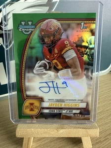 2024 Bowman University Chrome - Jayden Higgins Green Refractor Auto /99 Texans - Picture 1 of 3