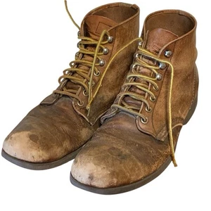 Vintage Redwing Ankle Boots Women’s 9.5B Brown Distressed Weathered USA 9 1/2 B - Picture 1 of 14
