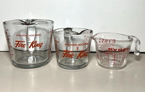 Fire King 2 Cup & 4 Cup Measuring Cups Plus Bonus Pyrex 1 Cup - Picture 1 of 10