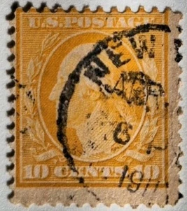 U.S. #364 Fine Condition Rare Rare Mint- 1909 10c Yellow on Bluish Paper - Picture 1 of 4