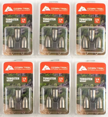 (MENGE 6) OZARK TRAIL WOLFRAM GEWICHTE 3/8 OZ TWS38-N NATÜRLICH - Bild 1 von 2