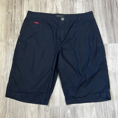 Guess Men’s Size 36 Black Casual Shorts Flat Front Pockets Logo Summer Wear - Image 1 of 4