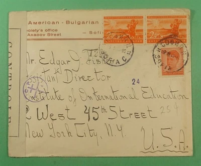 DR WHO 1941 BULGARIA SOFIA SEGUNDA GUERRA MUNDIAL CENSURADO A EE. UU. R16022 - Imagen 1 de 2