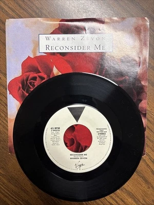 Warren Zevon Reconsider Me / Factory 45 Vinyl Record NM W/ Pic Sleeve - Image 1 of 4