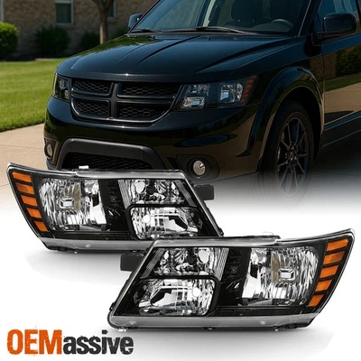 Se adapta a Dodge Journey 2009-2020 con par de faros negros para conductor + pasajero Foto 1 de 4