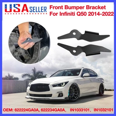 Soporte de parachoques delantero izquierdo y derecho 2 piezas soporte lateral para Infiniti Q50 622224GA0A Foto 1 de 4