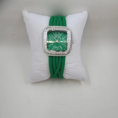 Reloj Judith Ripka Silicona y Acero Inoxidable Verde Foto 1 de 4