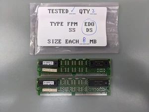 (2) DEC 8MB EDO SIMMs, 72-pin RAM Memory Sticks (16MB Total) 50-23622-01 A2 - Picture 1 of 3