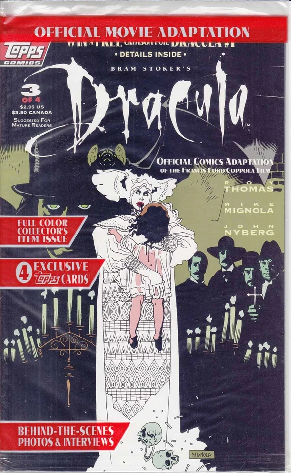 Dracula (Bram Stoker's) #3 (with card) VF; Topps | Mike Mignola - w/Bag+Board - Image 1 of 1