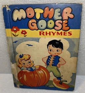 Mother Goose Rhymes 1944 Rand McNally Jr. Elf Book Illustrated By Junice Wedde - Picture 1 of 20