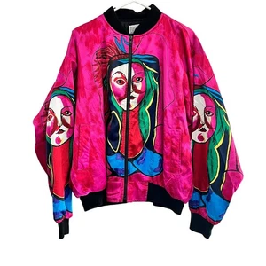 CASUAL CORNER Women's One Size Vintage Picasso Art to Wear Bright Bomber Jacket - Bild 1 von 8