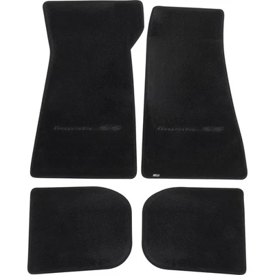 1994-96 Impala SS Conjunto de Tapete Preto com Roteiro Bordado Preto "Impala SS" - Imagem 1 de 4