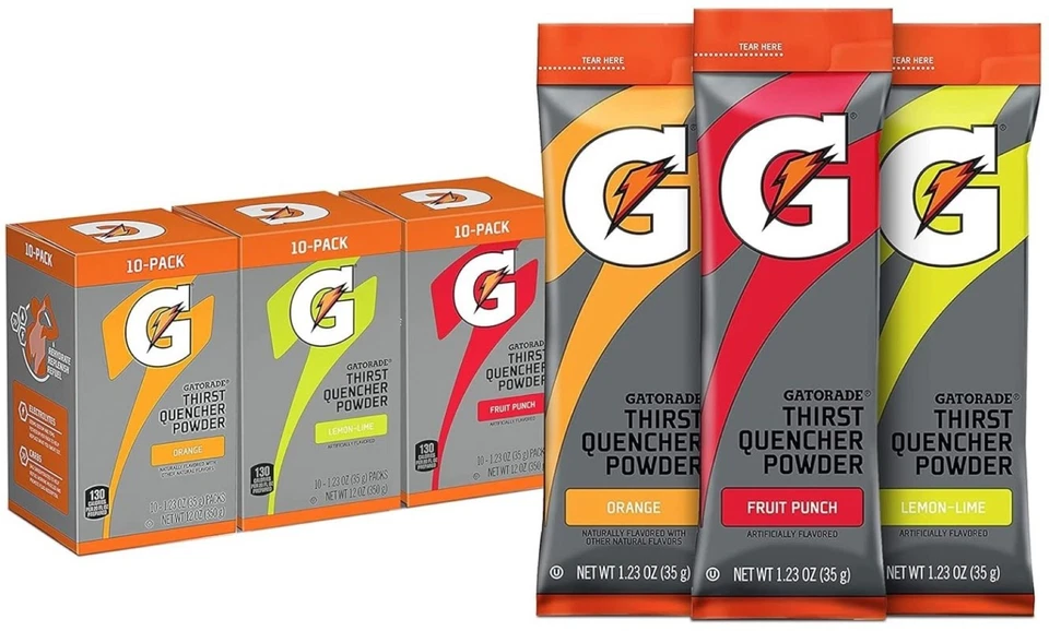 Palos en polvo para calmar la sed Gatorade paquete de 3 sabores variedad, paquete de 30... Foto 1 de 4
