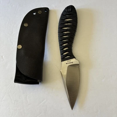 Cuchillo de transporte de hoja fija Dawson personalizado funda Kydex envuelta con cable Foto 1 de 4