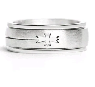 Anillo giratorio cruzado recortado de acero inoxidable Foto 1 de 4