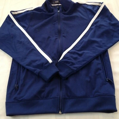 VANTAGE 100% Polyester Full Zip Long Sleeve Navy Blue Track Jacket Men's Size XS - Image 1 of 4