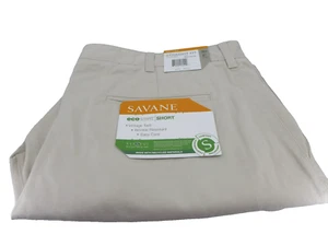Savane Eco Start Mens Beige Moonbeam Shorts Size 36W Vintage Twill New - Picture 1 of 3