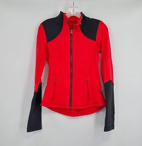 Lululemon Womens Red Gray Full Zip Fitted Define Align Jacket Sz 4 - Picture 1 of 7