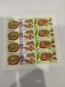 Malaysia 2019 Exotic Food 2019 Cuisine Grasshopper  sheetlet se-tenant 19-Feb - Picture 1 of 1