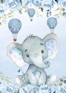 Blau Blume Ballon Deko Hintergrund Babyparty Happy Birthday Party Wand - Bild 1 von 3