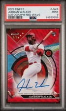 2023 Topps Finest Jordan Walker Finest Autographs Red Wave Auto /5 #FA-JWA PSA 9