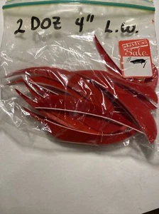NOS 2 Dozen 4” LW Red Arrow Fetches Feathers Archery - Picture 1 of 2