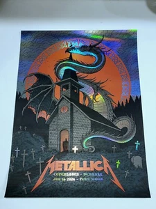 Metallica Poster COPENHAGEN AP FOIL SIGNED #/35 OFFICIAL Print 6/16/2024 Parken - Picture 1 of 16