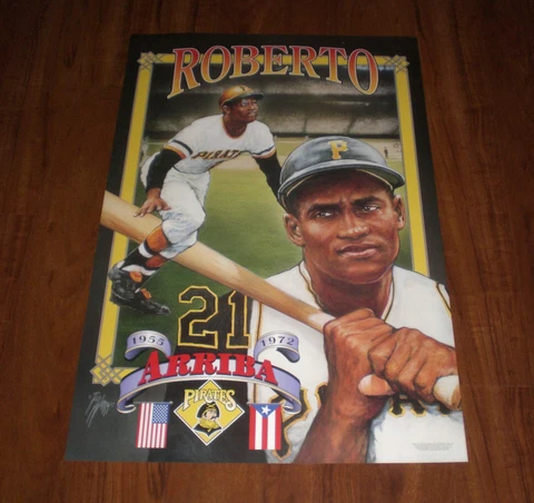 PITTSBURGH PIRATES ROBERTO CLEMENTE 1955 - 1972 ARRIBA  POSTER Cover