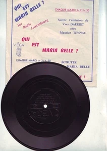 disque 45 tours souple bon etat - Qui est maria belle - radio luxembourg  - Picture 1 of 1