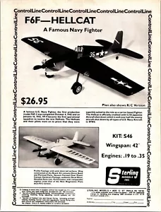 F6F Hellcat RC Airplane Vintage 1978 Print Ad Sterling Models - Picture 1 of 1