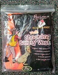 Breaux Blaze Orange Youth Shooting Safety Vest One Size Fits Most 100% Polyester - Picture 1 of 2