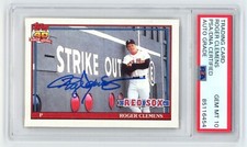 ROGER CLEMENS Signed 1991 Topps Fenway Park Baseball  Card #530 + PSA Auto 10
