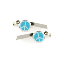 Blue Peace Sign Safety Whistle Keychain