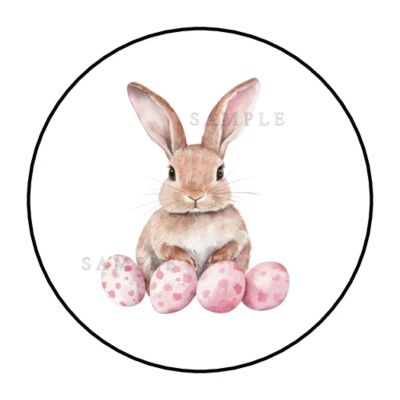 Easter Bunny stickers labels tags envelope seals - Image 1 of 2